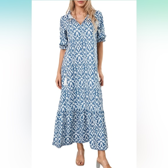 Amazon Dresses & Skirts - Blue tribal midi dress